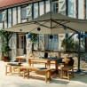 Parasol déporté rectangulaire Sombra Gris - NATERIAL - 83719278