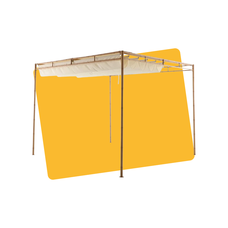 Pergola de jardin en acier effet bois de bambou Beige - NATERIAL - 84478281