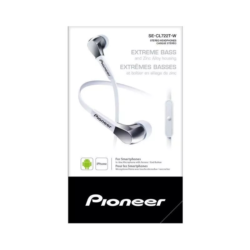 Écouteurs filaire blanc - PIONEER - CASQCL722TWPION