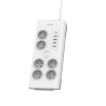 Multiprise parasurtenseur, 6 prises+Type-C+4xUSB-A-2m Blanc  - PHILIPS - PRISSPN7063WA/19