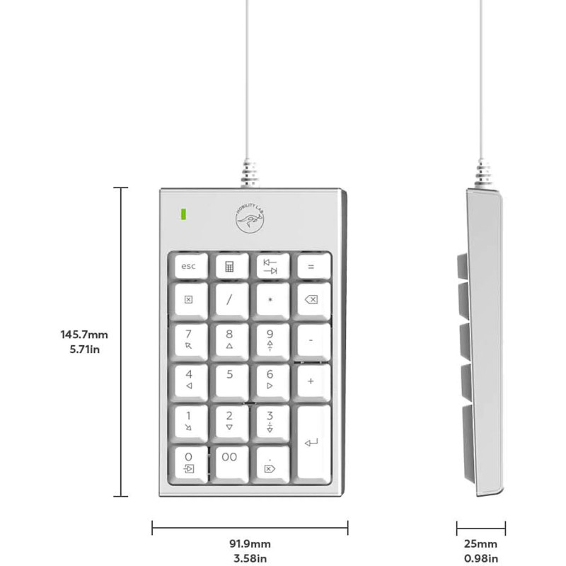 Pavé numérique filaire blanc - MOBILITY LAB - IO-ML305707MOB