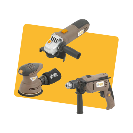 Lot de 3 outils Perceuse à percussion 500 w + meuleuse 115 mm 500 w + ponceuse orbitale 125 mm 240 w