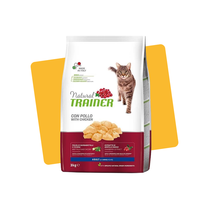 Croquette au poulet pour chat adulte poulet 3kg - NATURAL TRAINER - NNFAC634