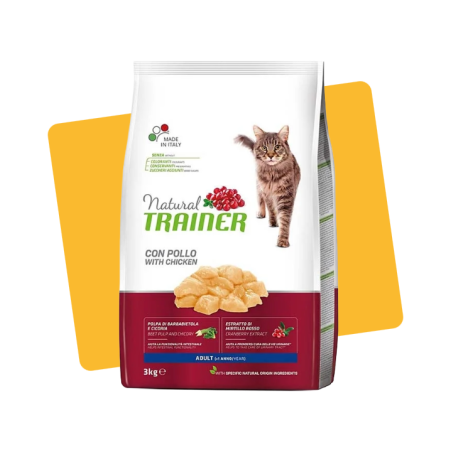 Croquette au poulet pour chat adulte poulet 3kg - NATURAL TRAINER - NNFAC634