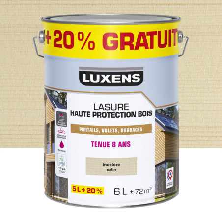 LASURE HAUTE PROTECTION 8 ANS 6 L DONT 1L OFFERT LUXENS