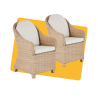 Lot de 2 fauteuils Medena Beige - NATERIAL - 86135855