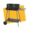 Barbecue à charbon Orlando 52x36,5 cm Noir - SOMAGIC - 33513504