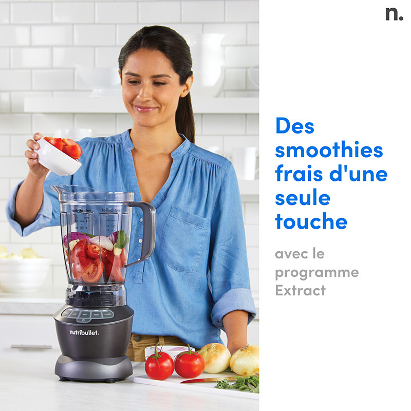 Blender Combo 1200 W 1,89 L Gris foncé - NUTRIBULLET - NBF500DG