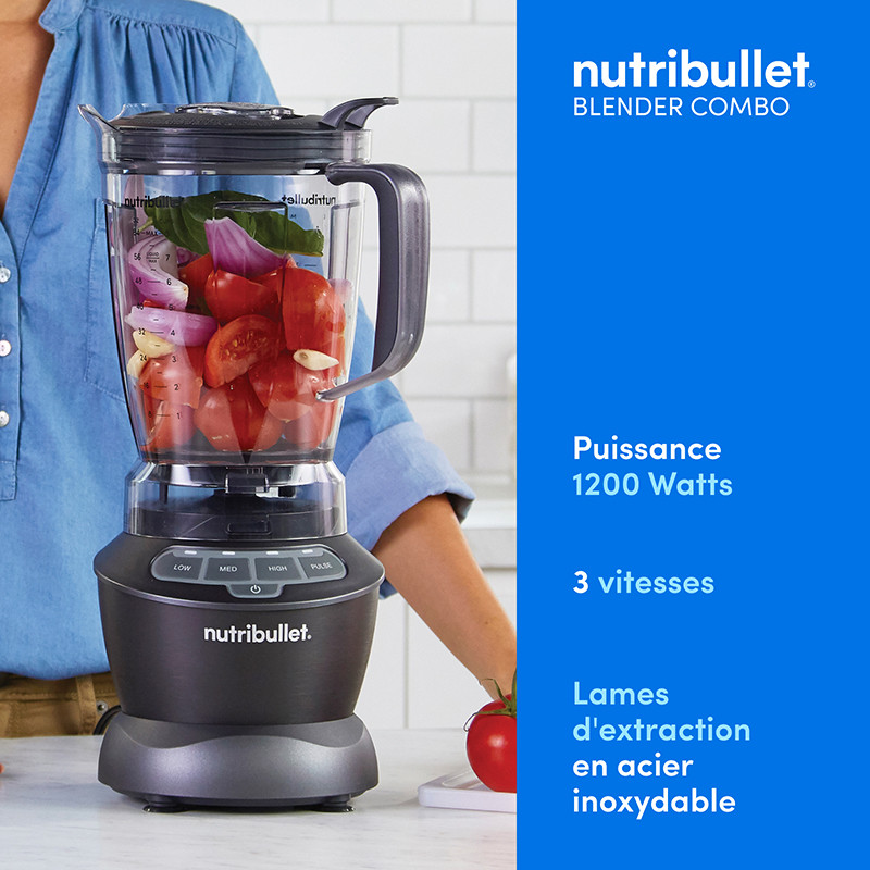 Blender Combo 1200 W 1,89 L Gris foncé - NUTRIBULLET - NBF500DG