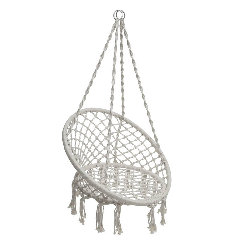 Chaise de détente suspendue Plumaya en macramé Beige - HESPERIDE