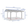 Carport Belize 5x3 m Miel - HESPERIDE