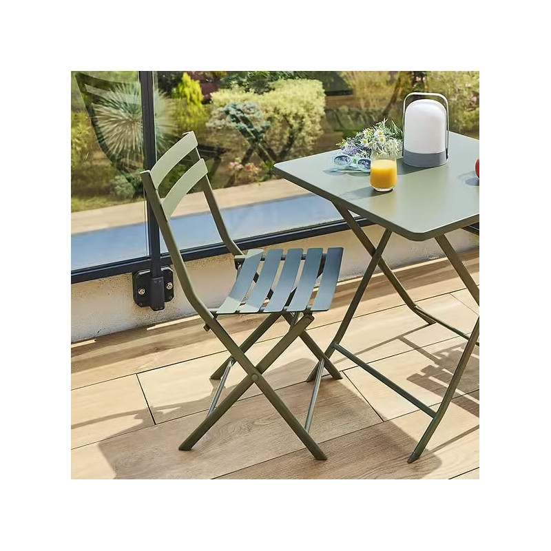 Chaise de jardin pliante Greensboro en acier Vert Laurier - HESPERIDE
