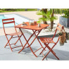 Table de jardin pliante carrée Greensboro 2 places en acier Ambre - HESPERIDE