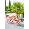 Table de jardin pliante carrée Greensboro 2 places en acier Ambre - HESPERIDE