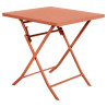 Table de jardin pliante carrée Greensboro 2 places en acier Ambre - HESPERIDE
