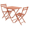 Table de jardin pliante carrée Greensboro 2 places en acier Ambre - HESPERIDE