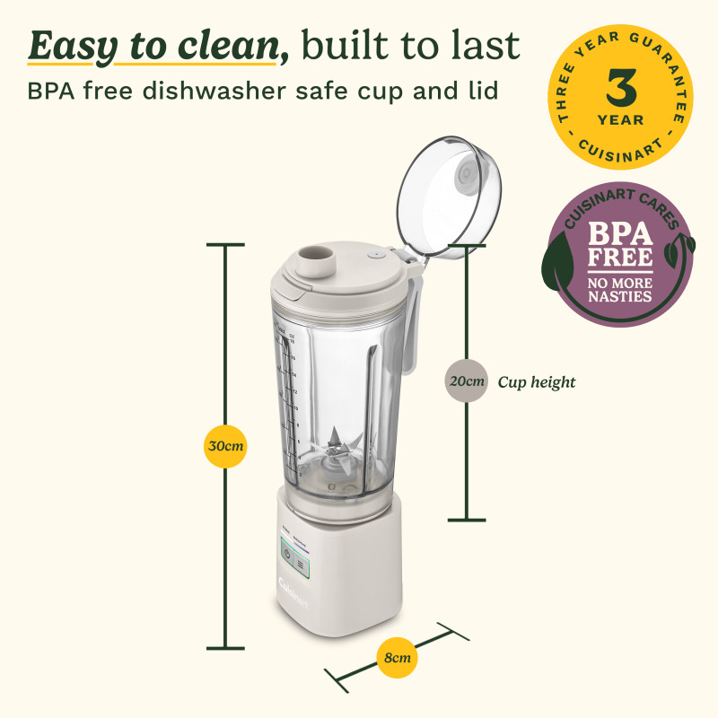 Blender portable Blast &Go 500ml 120W beige - CUISINART - PBL100E