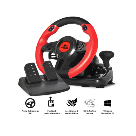 Volant + pédalier Race Wheel Pro 1 - SPIRIT OF GAMER - JVSOG-RWP1SOG