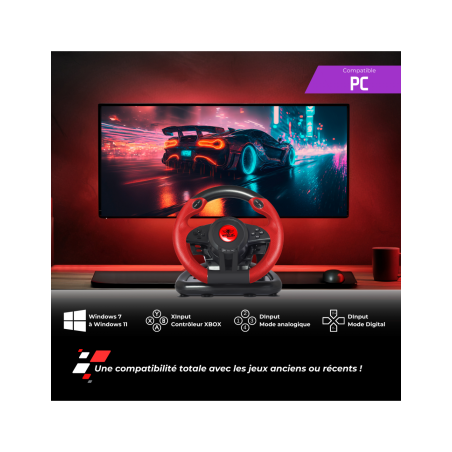 Volant + pédalier Race Wheel Pro 1 - SPIRIT OF GAMER - JVSOG-RWP1SOG