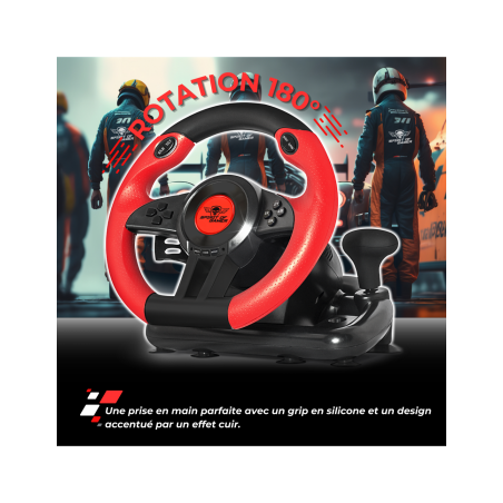 Volant + pédalier Race Wheel Pro 1 - SPIRIT OF GAMER - JVSOG-RWP1SOG