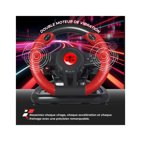 Volant + pédalier Race Wheel Pro 1 - SPIRIT OF GAMER - JVSOG-RWP1SOG