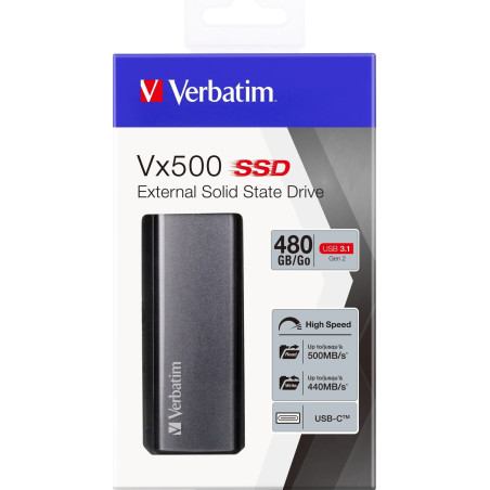 Disque dur externe SSD VX500 - 480 Go - VERBATIM