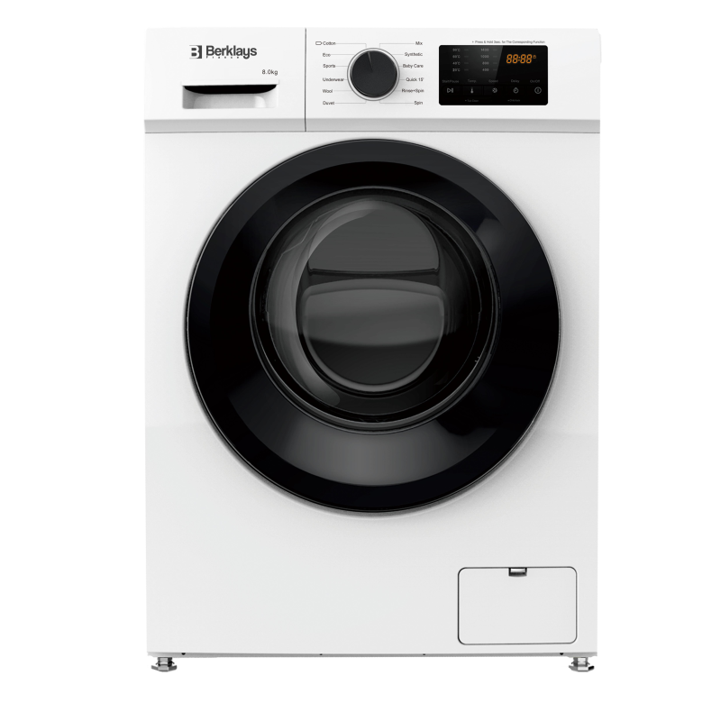 Lave-linge hublot 8KG 1400trs/min moteur inverter- BERKLAYS - BW08145SW