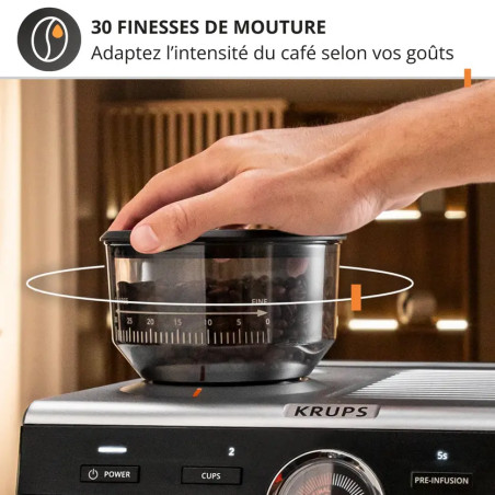 Machine à expresso avec broyeur Krups Precision - KRUPS - XP801T10