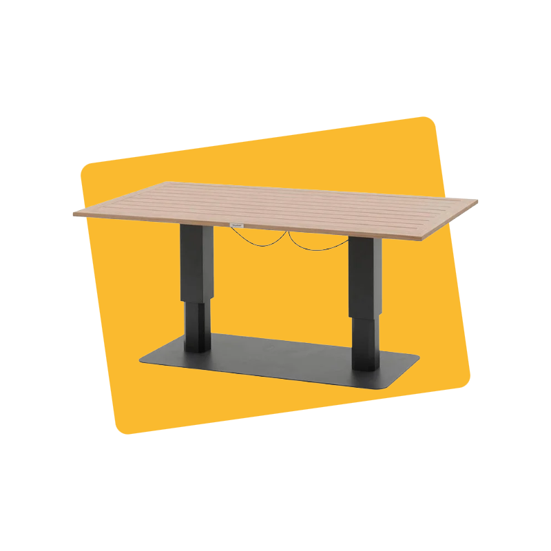 Table de jardin relevable rectangulaire Salimia 4 places Graphite/Honey - HESPÉRIDE