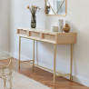 Console 3 tiroirs en cannage RAYO - 110x40x80,5 cm