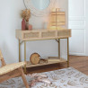 Console 3 tiroirs en cannage RAYO - 110x40x80,5 cm