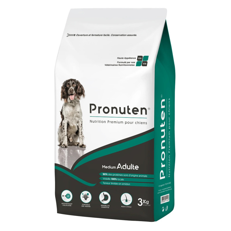 CROQUETTE CHIEN MEDIUM ADULTE 3 KILOS - PRONUTEN