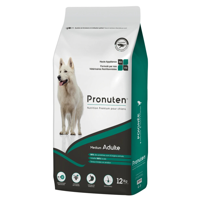 CROQUETTE CHIEN MEDIUM ADULTE 12 KILOS - PRONUTEN