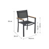 Fauteuil en aluminium et textilène gris anthracite Persea NATERIAL