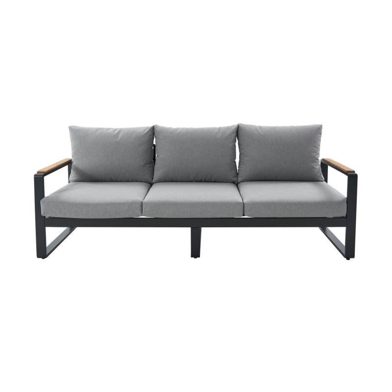 Canapé 3 places en aluminium et teck gris anthracite Persea NATERIAL