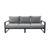 Canapé 3 places en aluminium et teck gris anthracite Persea NATERIAL