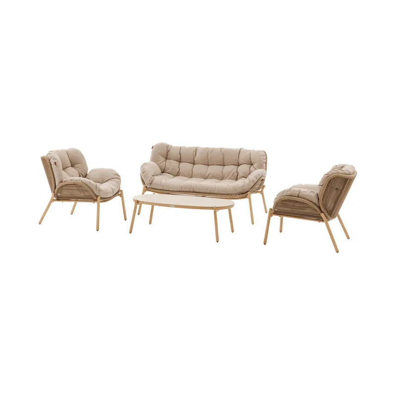 Salon De Jardin 5 Places Meloane Taupe - HESPERIDE