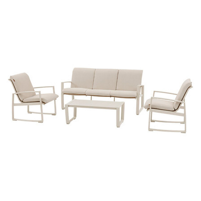 Salon de jardin en aluminium 5 places BOREANE - Lin et argile - HESPERIDE