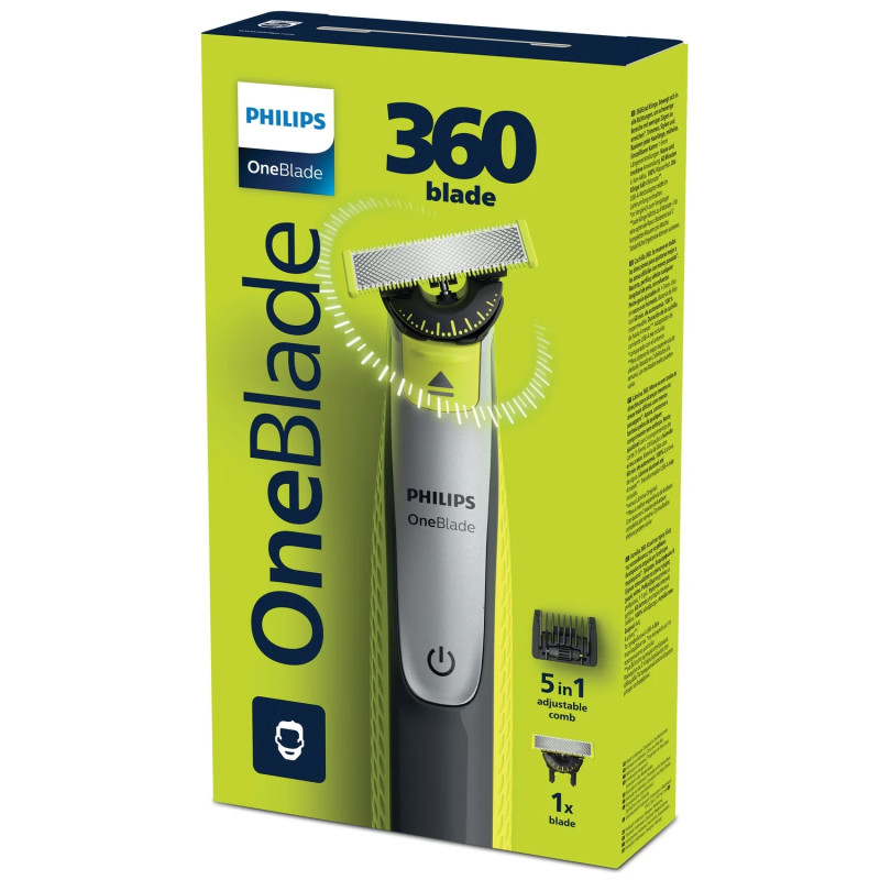 Rasoir hybride OneBlade 360 Vert citron/Gris anthracite - PHILIPS - QP2734/23