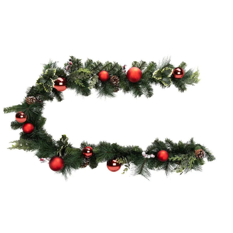 Guirlande décoratives avec boules rouges 2m