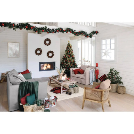 Guirlande décoratives avec boules rouges 2m