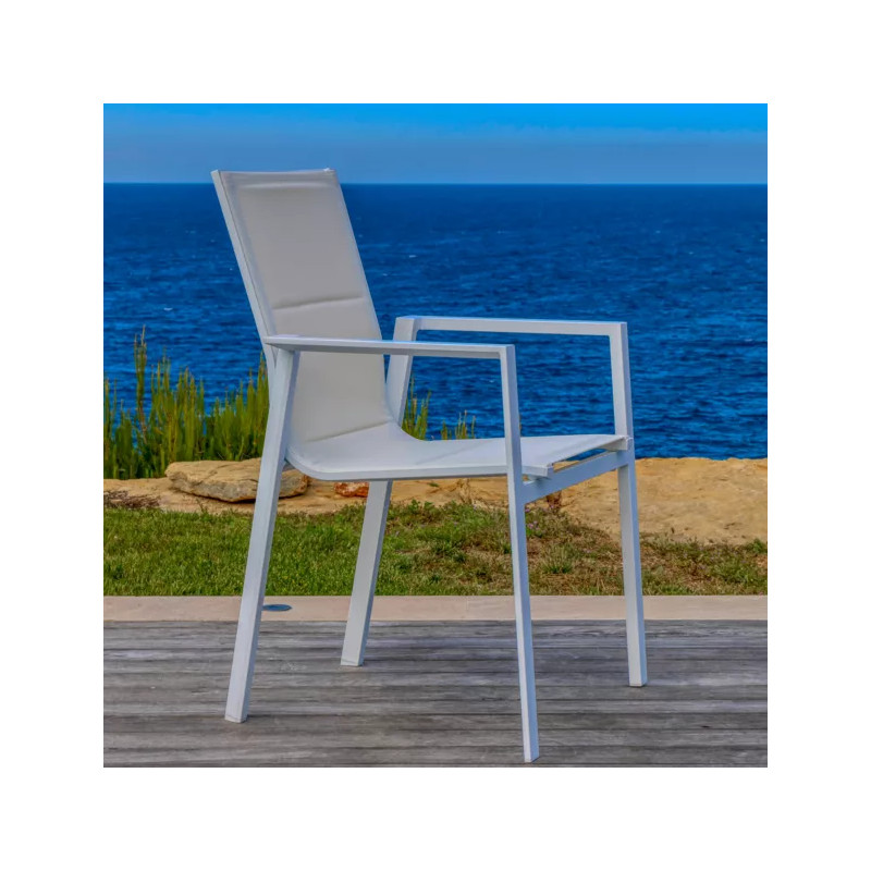 Chaise avec accoudoirs Orion Gama II Blanc - NATERIAL - :100157959