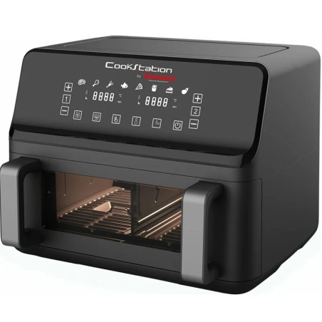 Friteuse sans huile Airfryer Duo 4,5 L + 4,5 L Noir - TECHWOOD - CUISCS945TECH