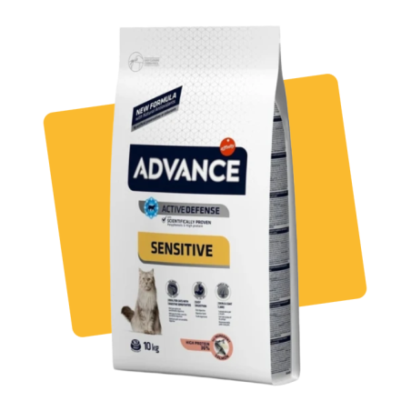 Croquettes chat adulte sensitive saumon 10kg - ADVANCE - AACFSS194