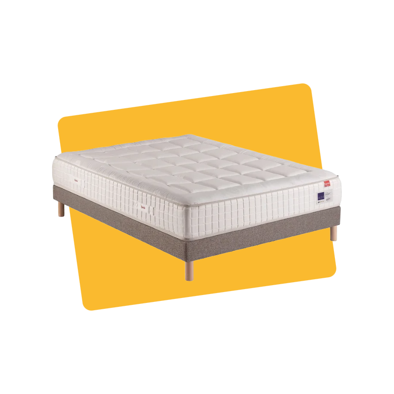 Ensemble Matelas + Sommier Tapissier Résonance 140x190 cm - EPEDA