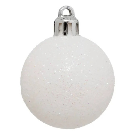 Lot de 12 boules de Noel rouge et blanc 40mm