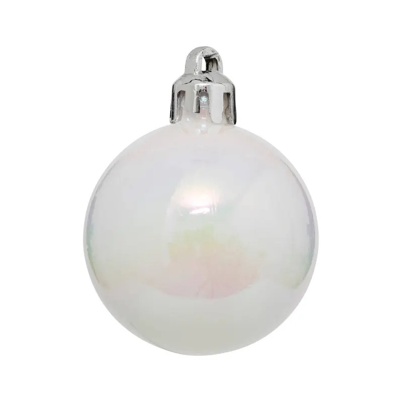 Lot de 12 boules de Noel rouge et blanc 40mm