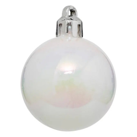Lot de 12 boules de Noel rouge et blanc 40mm