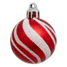 Lot de 12 boules de Noel rouge et blanc 40mm