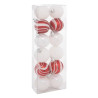 Lot de 12 boules de Noel rouge et blanc 40mm